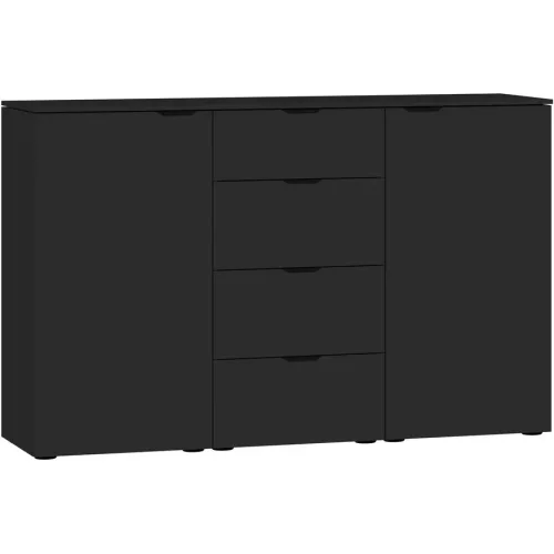 Kommode Arena Beimöbel Schwarz Holzwerkstoff 135 cm 43 cm - Kommode