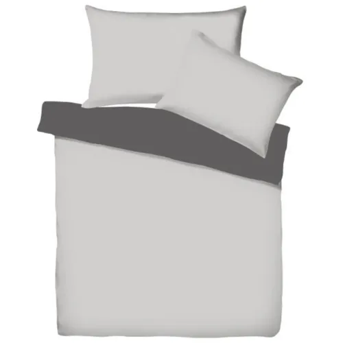 Living Home, Living Home - Uni Satin Doubleface Duvetbezug, 200 x 210 cm, Anthrazit
