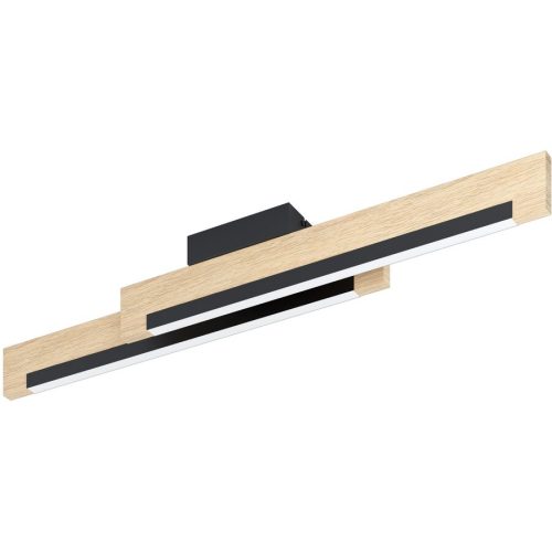Eglo Deckenlampe Camacho Braun/Schwarz/Weiss Stahl/Holz 8 cm 94 cm - LED - Lichtfarbe: Warmweiss - Material: Holz/Stahl - Deckenlampe- LED