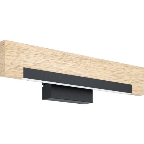 Eglo Wandlampe Camacho Braun/Schwarz/Weiss Stahl/Holz 7.5 cm 10.5 mm - LED - Lichtfarbe: Warmweiss - Material: Holz/Stahl - Wandlampe- LED