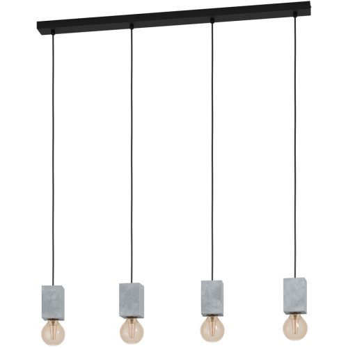 Eglo Pendellampe Prestwick 3 Grau/Schwarz Beton/Stahl 5.5 cm 92.5 cm - Farbe: schwarz/grau - Material: Stahl/Beton - Pendellampe