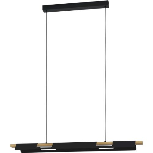 Eglo Pendellampe Ermua Braun/Schwarz/Weiss Stahl/Holz 16.5 cm 100 cm - LED - Lichtfarbe: Warmweiss - Material: Holz/Stahl - Pendellampe- LED