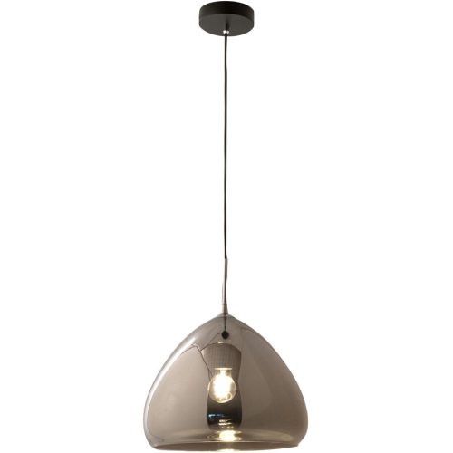 Pendellampe Ove Grau Glas/Metall 34.5 cm 200 cm - Farbe: verchromt - Material: Metall/Glas - Pendellampe