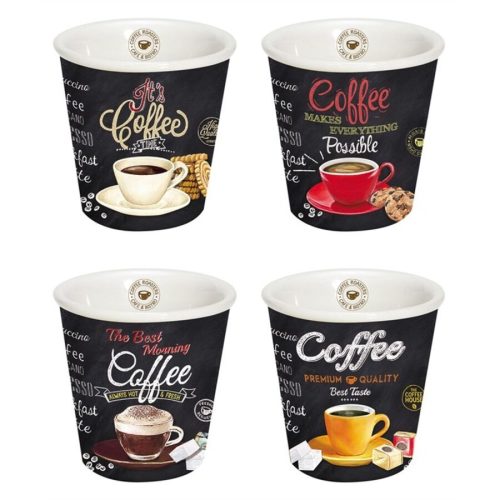 Easy Life Espressotasse It's coffee time Mehrfarbig Porzellan 0.08 l - Espressotasse