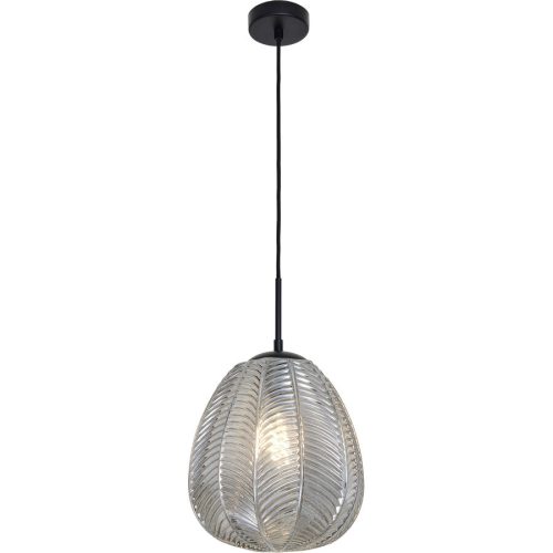 Pendellampe Ilda Schwarz/Grau Glas/Metall 26 cm 130 cm - Farbe: Schwarz/Smoky - Material: Metall/Glas - Pendellampe