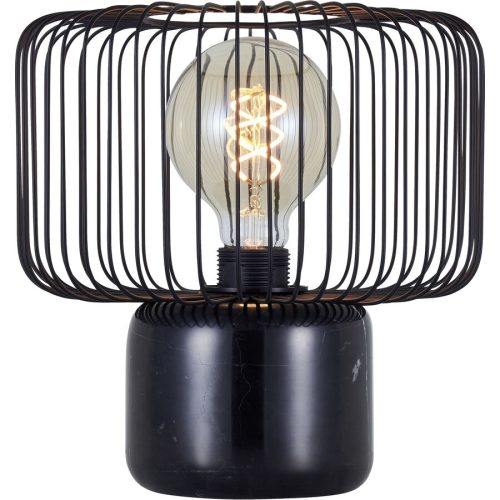 Tischlampe Devis Schwarz Metall 25 cm 25 cm - Farbe: Marmor schwarz - Material: Marmor/Metall - Tischlampe