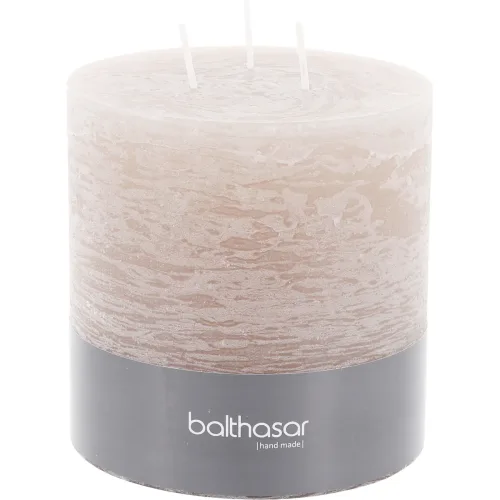 Balthasar, Balthasar - Zylinderkerze 3-Docht, 120X120MM, Taupe