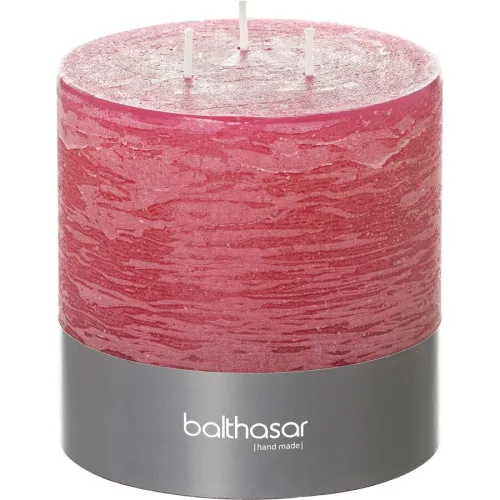 Balthasar - Zylinderkerze 3-Docht, 120X120MM, Himbeere