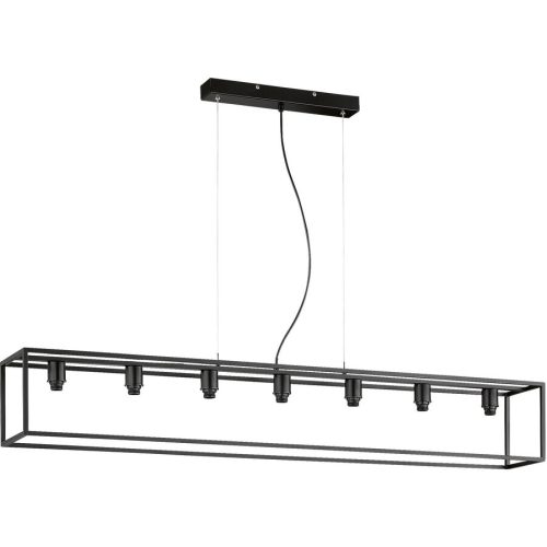Pendellampe Nero M6 Schwarz Metall 130 cm 150 cm - Pendellampe