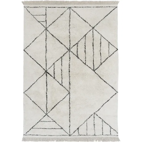 LIVIQUE, Teppich Ezra Beige/Weiss Baumwolle 160 cm 230 cm - Farbe: Crème - Teppich