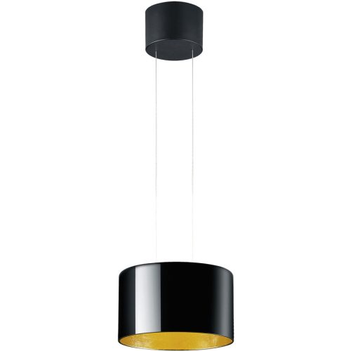 Designer-Pendellampe Bankamp Grand Luce gold 1-flammig D 32 cm - Farbe: Blattgoldoptik/schwarz - LED - Lichtfarbe: Extra warmweiss - Material: