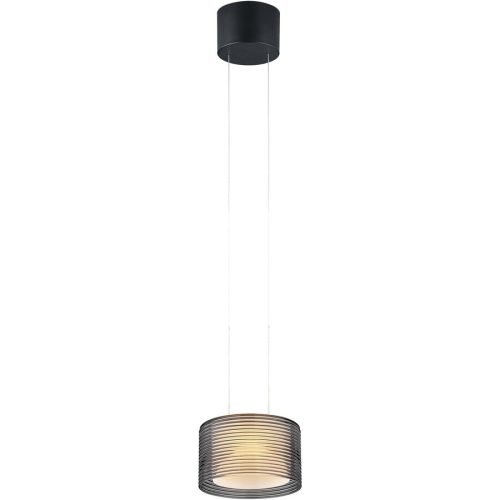 Designer-Pendellampe Bankamp Grand Groove schwarz 1-flammig dimmbar D 20 cm - LED - Lichtfarbe: Extra warmweiss - Material: Aluminium/Glas -