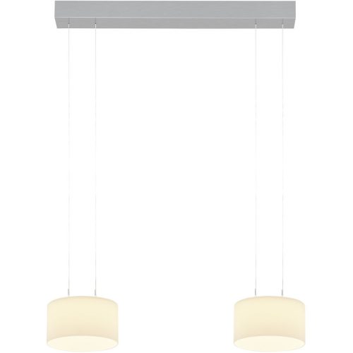 Designer-Pendellampe Bankamp Grand opal aluminium eloxiert 2-flammig - LED - Lichtfarbe: Extra warmweiss - Material: Aluminium/Glas -