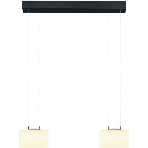 Designer-Pendellampe Bankamp Grand opal anthrazit 2-flammig - Farbe: anthrazit matt eloxiert - LED - Lichtfarbe: Extra warmweiss - Material: