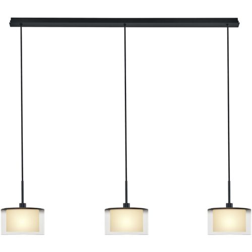 Designer-Pendellampe Bankamp Karl75 E14 schwarz 3-flammig - Material: Messing/Glas - Designer-Pendellampe