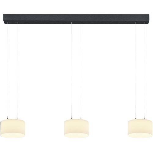 Designer-Pendellampe Bankamp Grand opal anthrazit 3-flammig - Farbe: anthrazit matt eloxiert - LED - Lichtfarbe: Extra warmweiss - Material: