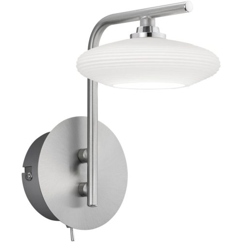 Wandlampe Kari Grau Metall 10 cm 20 cm - Farbe: Nickel matt mit Chrom - LED - Lichtfarbe: Extra warmweiss - Wandlampe- LED Energiesparlampe
