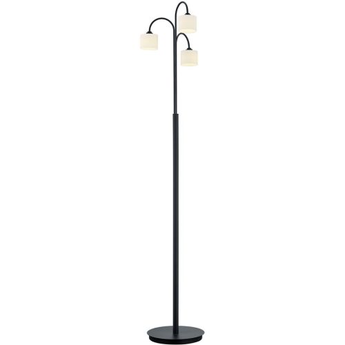 Stehlampe Anika Schwarz/Weiss Metall 150 cm - Farbe: schwarz, weiss - LED - Lichtfarbe: Extra warmweiss - Stehlampe- LED Energiesparlampe