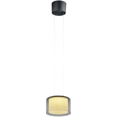 Designer-Pendellampe Bankamp Grand Smoke anthrazit 1 dimmbar D 20 cm - Farbe: Alu matt eloxiert/anthrazit - LED - Lichtfarbe: Extra warmweiss -