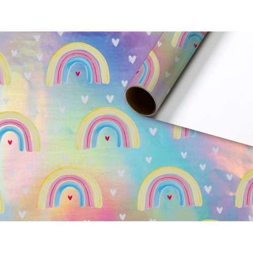 Geschenkpapier bring joy Rosa/Blau/Lila/Mehrfarbig Papier 70 cm 150 cm - Farbe: holo - Geschenkpapier