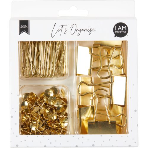 I am Creative, I AM CREATIVE Clip Set Let`s Organize MAA4035.24 gold 208-teilig