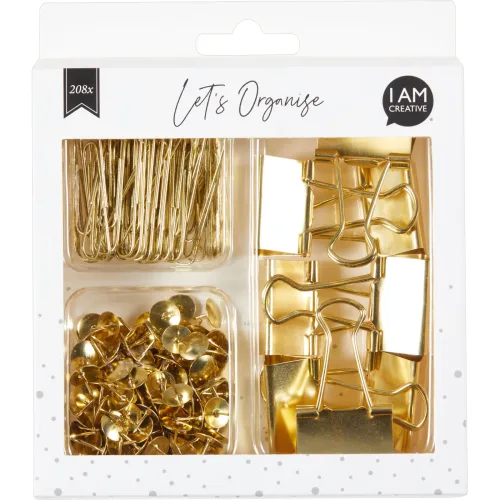 I am Creative, I AM CREATIVE Clip Set Let`s Organize MAA4035.24 gold 208-teilig