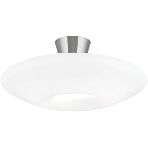 Deckenlampe Blanc Weiss/Grau Stahl/Glas 49 cm 22 cm - Farbe: Nickel matt/weiss - Material: Glas/Stahl - Deckenlampe