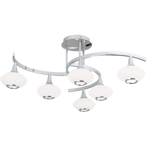 Deckenlampe Lia Grau Stahl/Glas 71.5 cm 28 cm - Farbe: chrom - Material: Glas/Stahl - Deckenlampe
