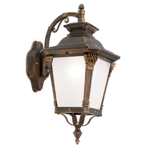 Wandlampe aussen Aiko 23 cm 47 cm - Farbe: Patina - Material: Siluminguss/Glas - Wandlampe aussen