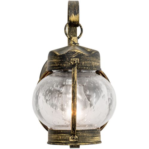 Wandlampe aussen Taverna Gold/Schwarz 14 cm 26 cm - Farbe: schwarz-gold - Material: Siluminguss/Glas - Wandlampe aussen