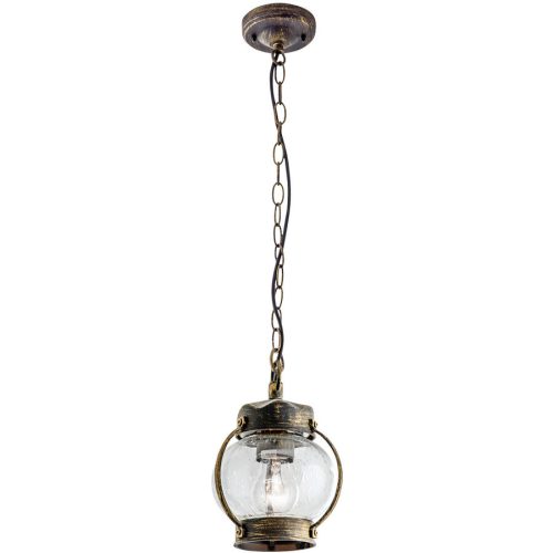 Deckenlampe aussen Taverna Gold/Schwarz 14 cm 21 cm - Farbe: schwarz-gold - Material: Siluminguss/Glas - Deckenlampe aussen