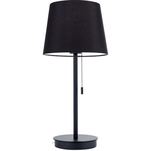 Tischlampe Ludwig Schwarz Stahl/Leinen 23.5 cm 50 cm - Tischlampe