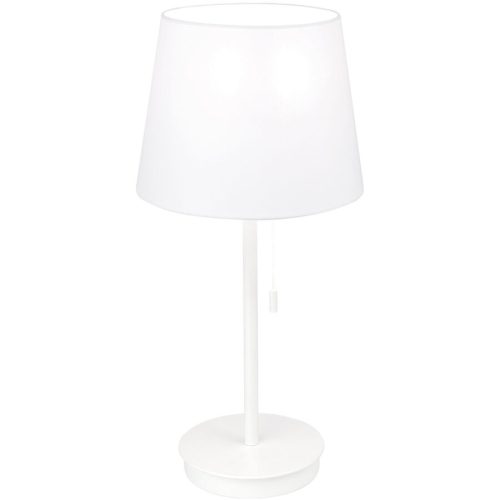 Tischlampe Ludwig Weiss Stahl/Leinen 23.5 cm 50 cm - Tischlampe