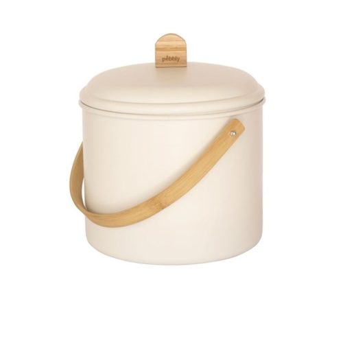 Diverse Komposteimer Pebbly Beige Stahl/Holz - Farbe: cream - Material: Holz/Stahl
