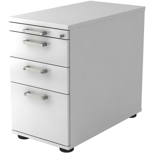 Standcontainer Office Weiss Holz/Metall 42.8 cm 76 cm 80 cm - Material: Holzwerkstoff - Standcontainer