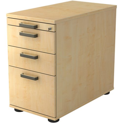 Standcontainer Office Braun/Silber Holz 42.8 cm 76 cm 80 cm - Farbe: Ahorn/Aluminium gebürstet - Material: Holzwerkstoff - Standcontainer