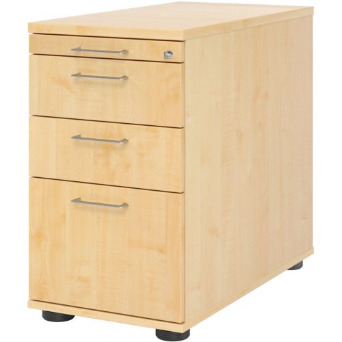 Standcontainer Office Braun/Silber Holz 42.8 cm 76 cm 80 cm - Farbe: Ahorn/Aluminium gebürstet - Material: Holzwerkstoff - Standcontainer