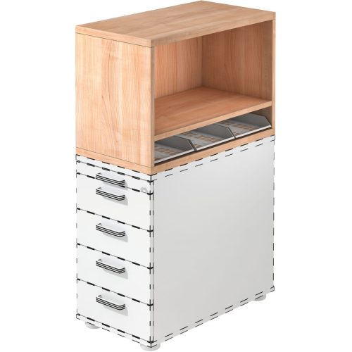 Standcontainer Office Braun Holz 42.8 cm 53 cm 80 cm - Farbe: Nussbaum - Material: Holzwerkstoff - Standcontainer