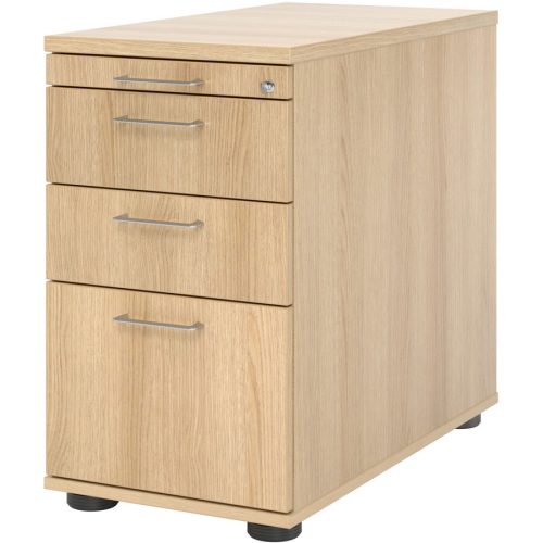 Standcontainer Office Braun Holz/Metall 42.8 cm 76 cm 80 cm - Farbe: eiche - Material: Holzwerkstoff - Standcontainer