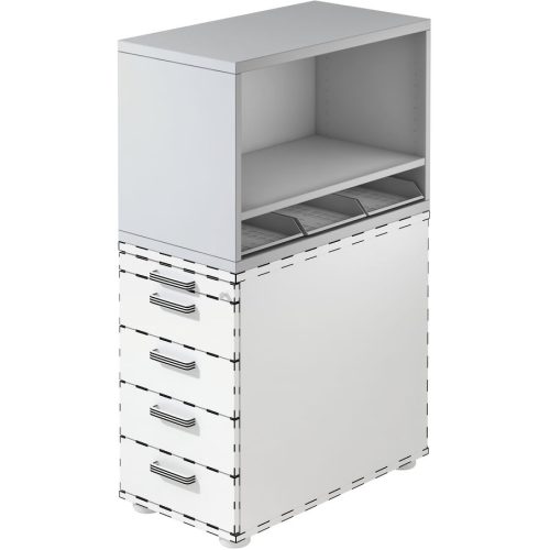 Standcontainer Office Grau Holz 42.8 cm 53 cm 80 cm - Material: Holzwerkstoff - Standcontainer