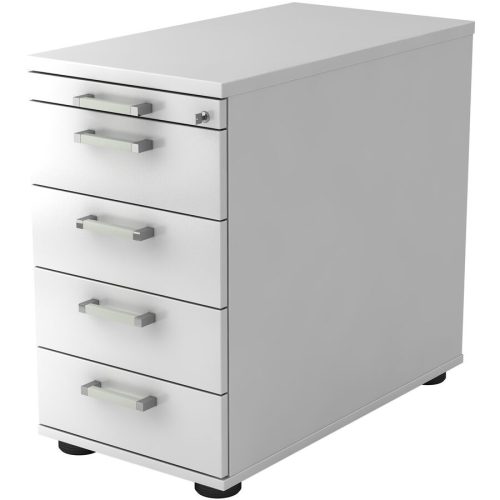 Standcontainer Office Weiss Holz/Metall 42.8 cm 76 cm 80 cm - Material: Holzwerkstoff - Standcontainer