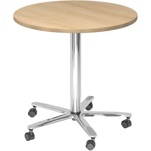 Hammerbacher, Hammerbacher Säulentisch ST08 Eiche, Silber 800 x 720 mm