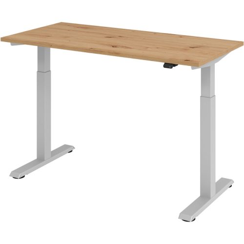 Hammerbacher, Hammerbacher Sitz-Steh-Arbeitsplatz XMST614 Asche Eiche Silber