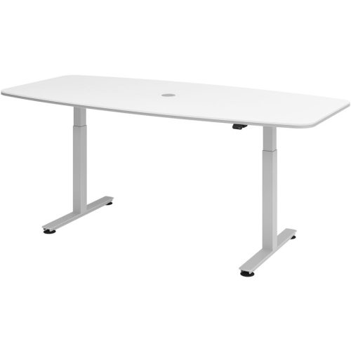 Schreibtisch Office Weiss Holz 220 cm - Material: Holzwerkstoff - Schreibtisch