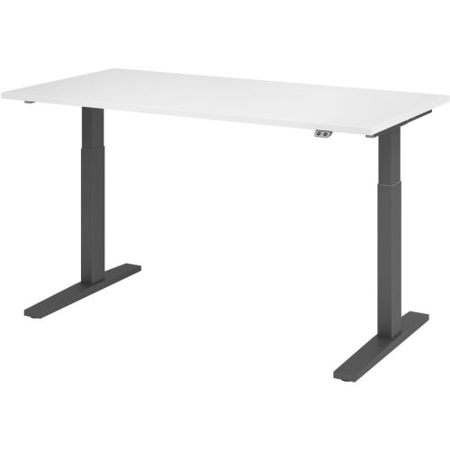 Hammerbacher, Hammerbacher Sitz-Stehschreibtisch VXMKA16/W/G Graphit, Weiss 1'600 x 800 x 1'200 mm