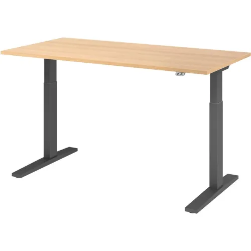 Hammerbacher, Hammerbacher Steh-Sitz-Schreibtisch VXMKA16/E/G Eiche 1600 x 800 mm