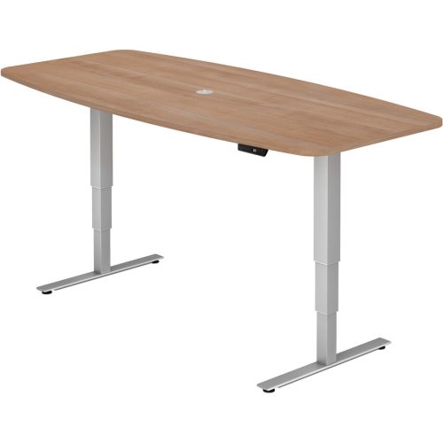 Schreibtisch Office Braun Holz 220 cm - Farbe: Nussbaum - Material: Holzwerkstoff - Schreibtisch