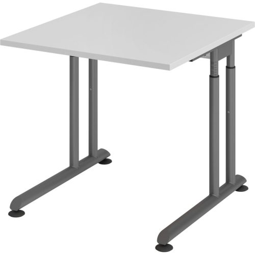 Schreibtisch Office Grau Holz 80 cm Höhenverstellbar (manuell) - Material: Holzwerkstoff - Schreibtisch