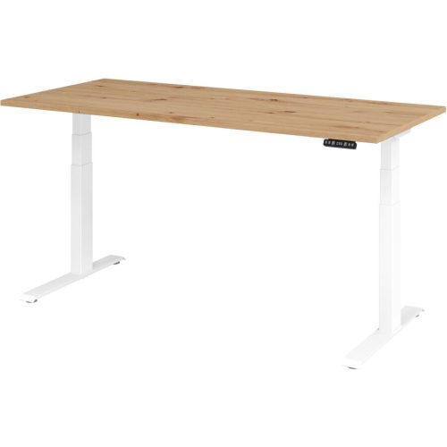 Hammerbacher, Hammerbacher Sitz-Steh-Arbeitsplatz XDKB19 Aspen Eiche Silber