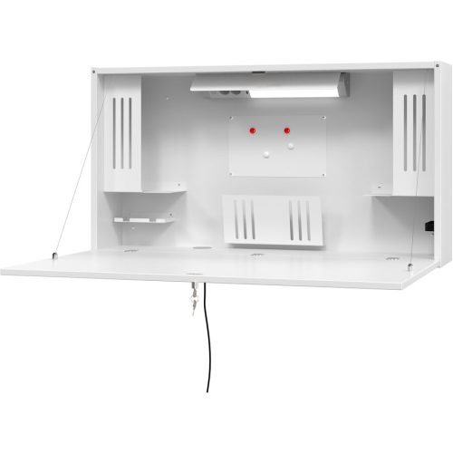 Schreibtisch Office Weiss Holz 120 cm Abschliessbar - Material: Holzwerkstoff - Schreibtisch